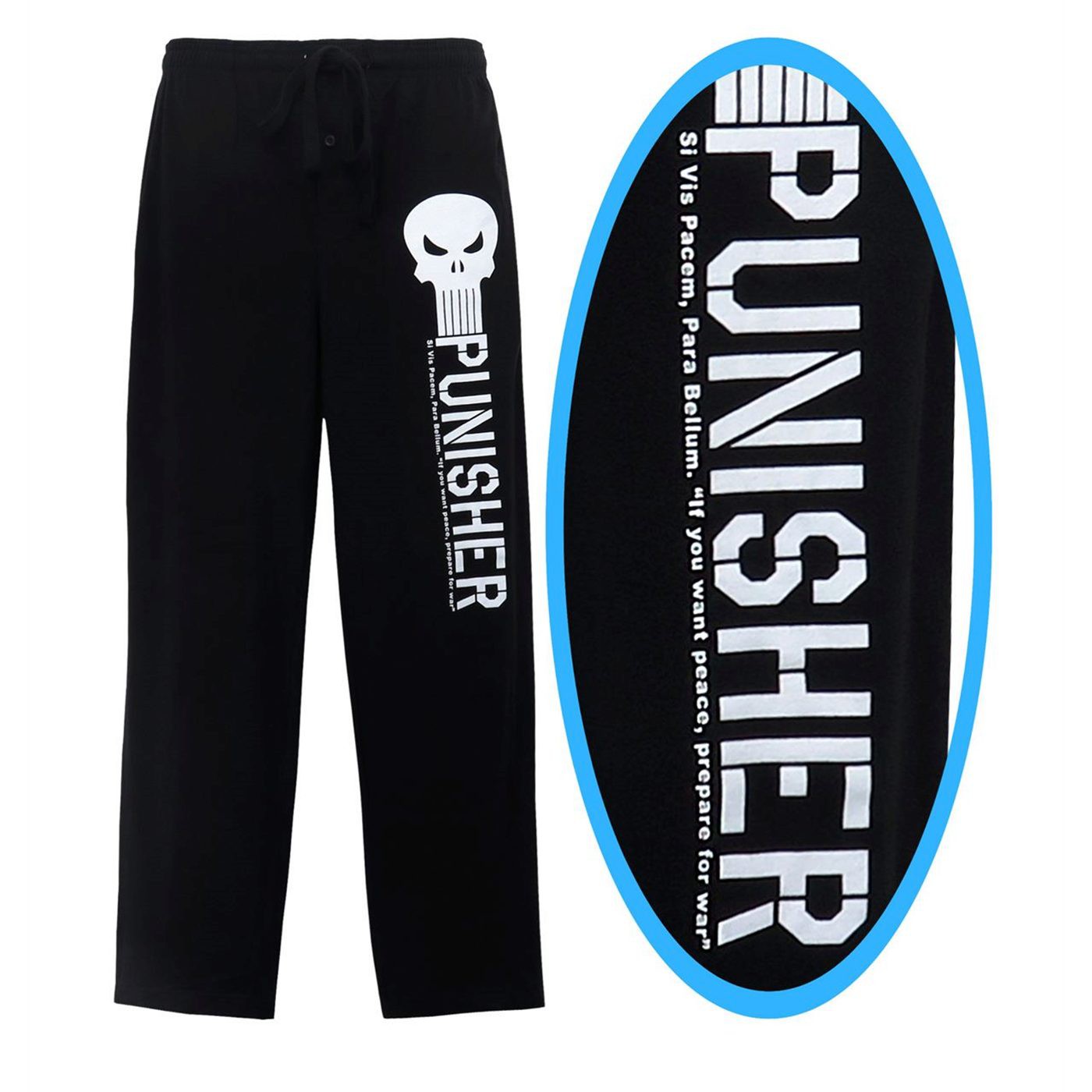 Punisher Prepare for War Men's Pajama Pants, Black