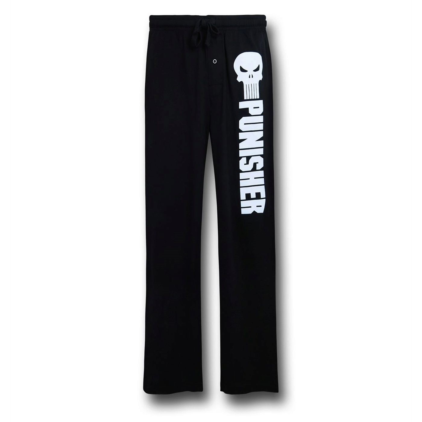 Punisher Symbol and Text Men's Pajama Pants, Black