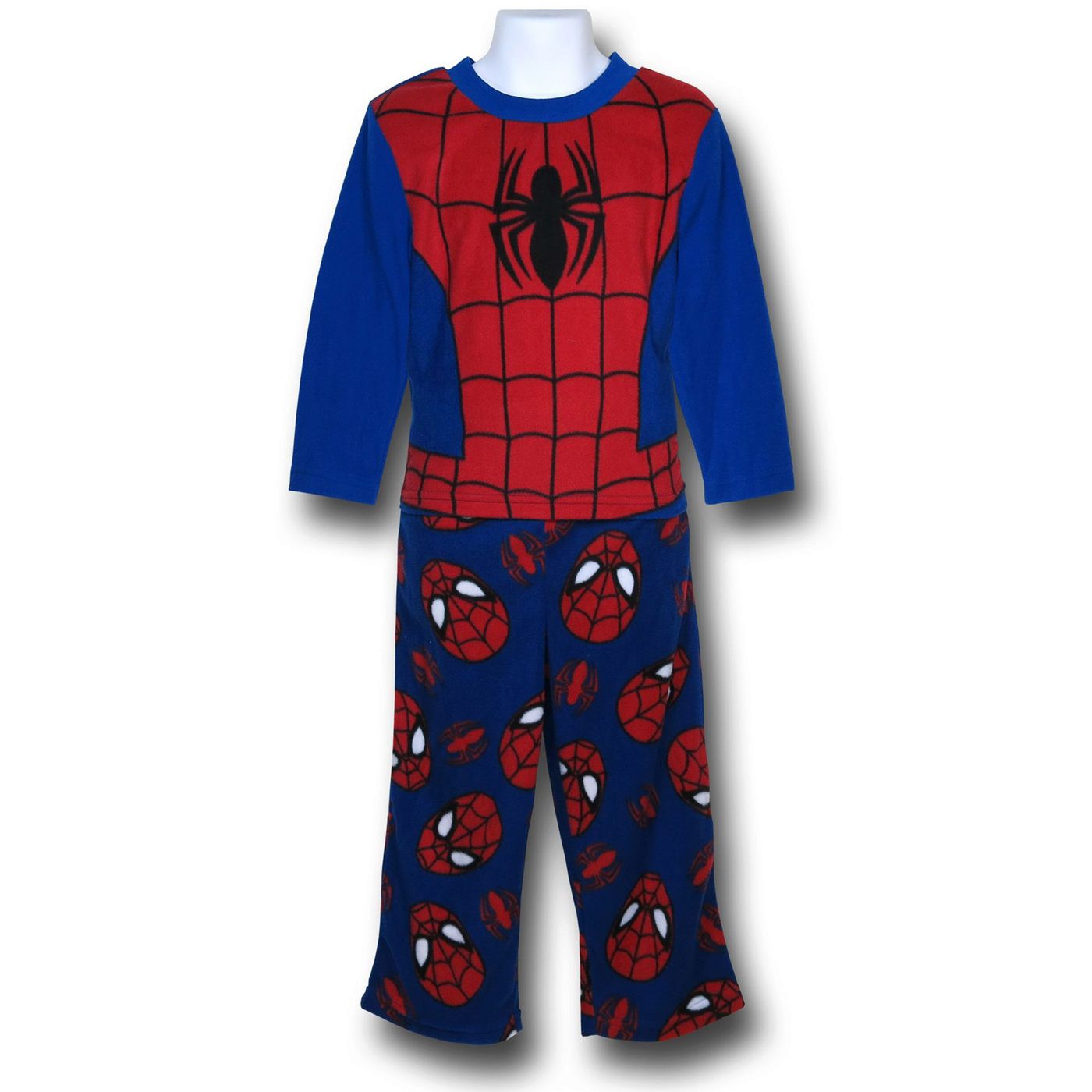 Spiderman Costume Top Kids Fleece Pajamas, Blue