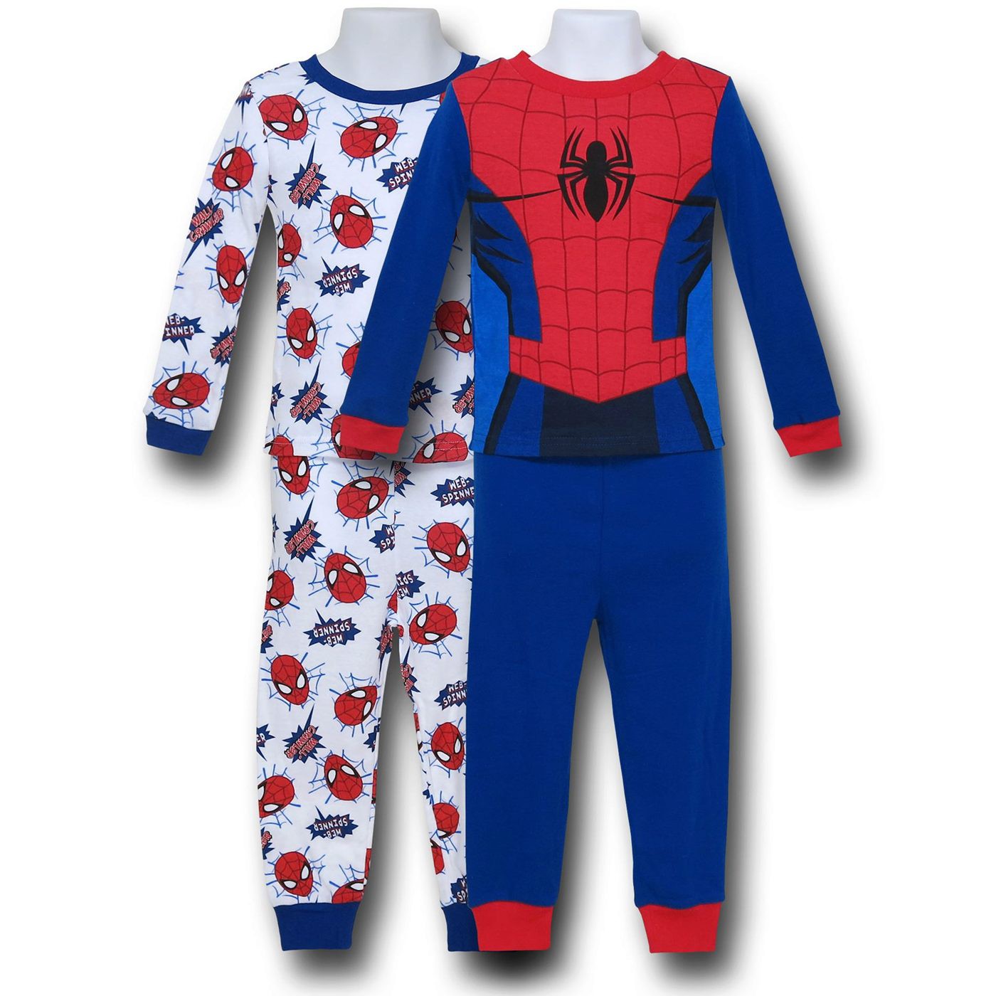Spiderman Royal Blue Costume 2pk Kids Pajama Sets, Blue