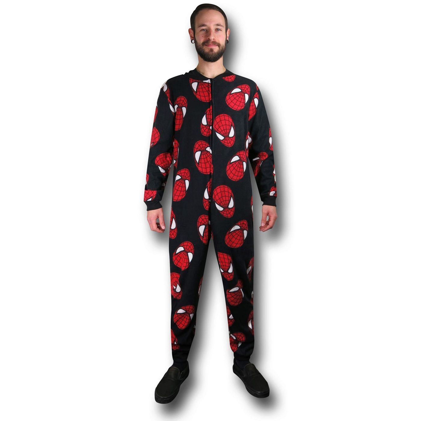 Spiderman All-Over Heads Union Suit, Black