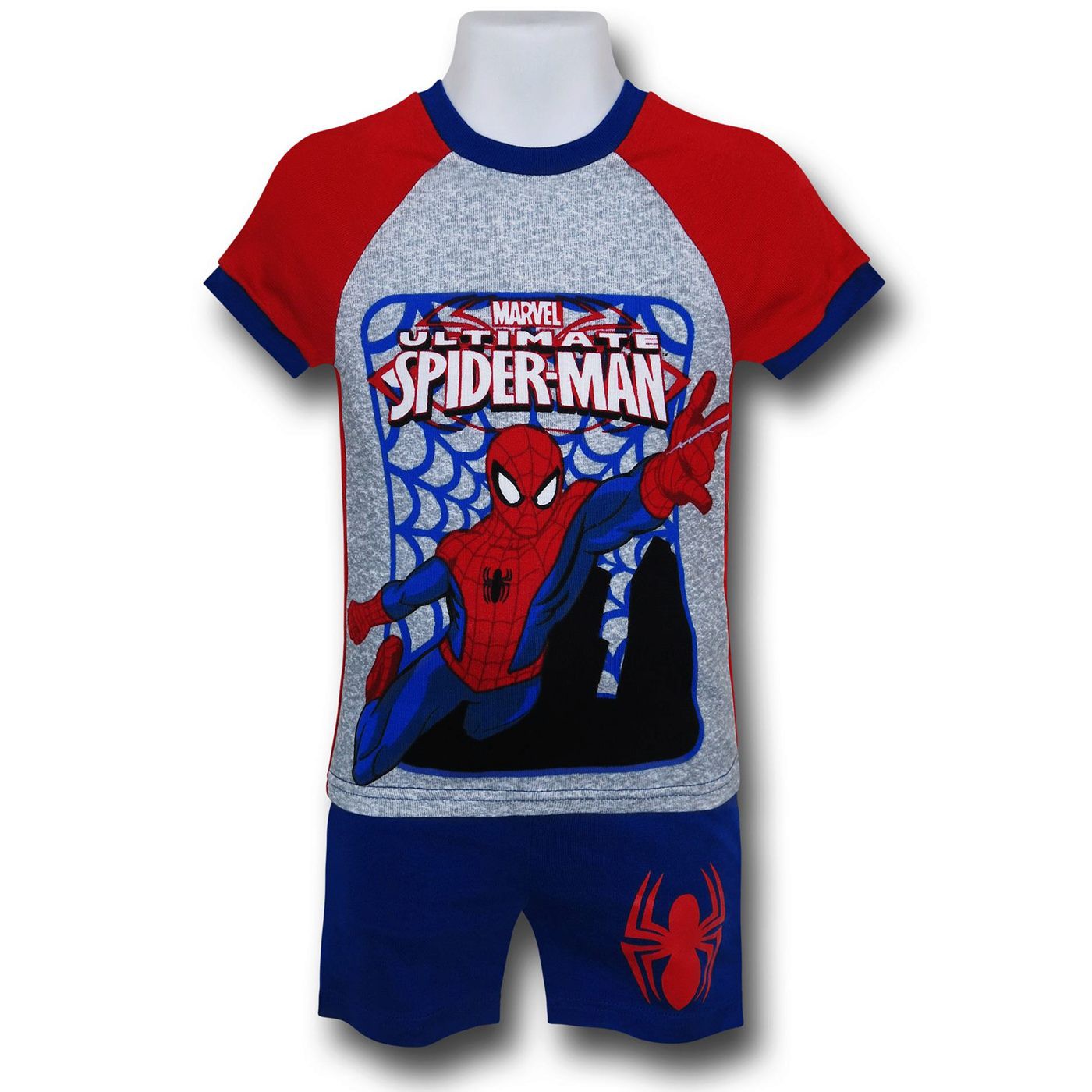 Spiderman Kids Shorts and Shirt PJ Set, Blue