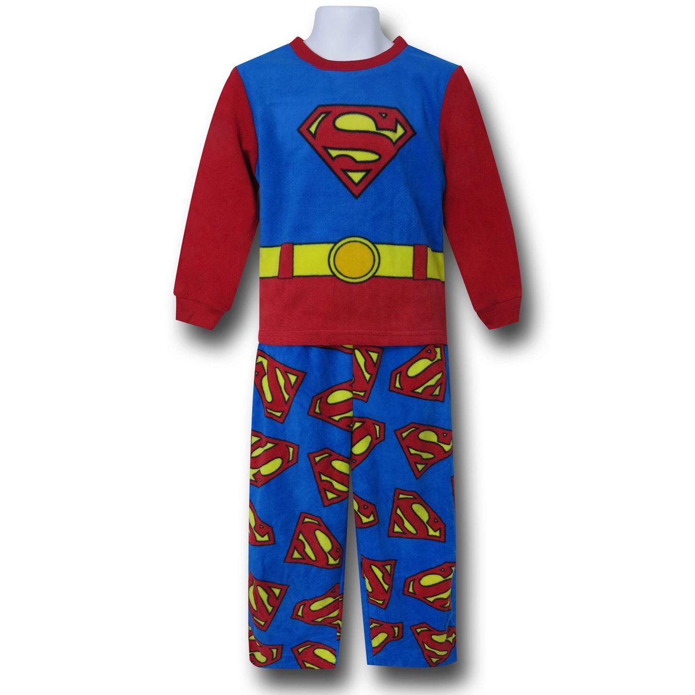 Superman Belt & Symbols Kids 2-Piece Pajama Set, Blue