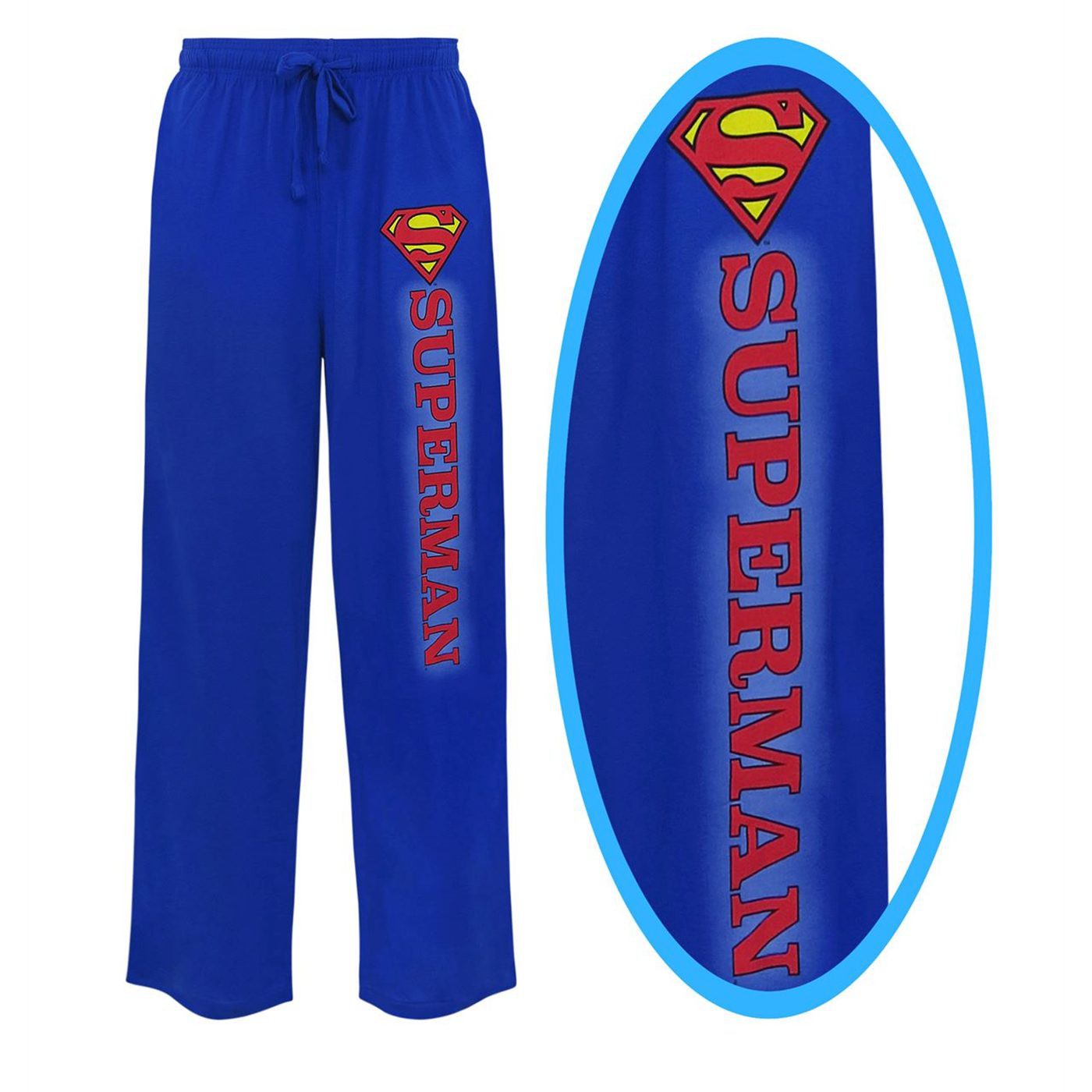 Superman Classic Symbol Unisex Pajama Pants, Blue