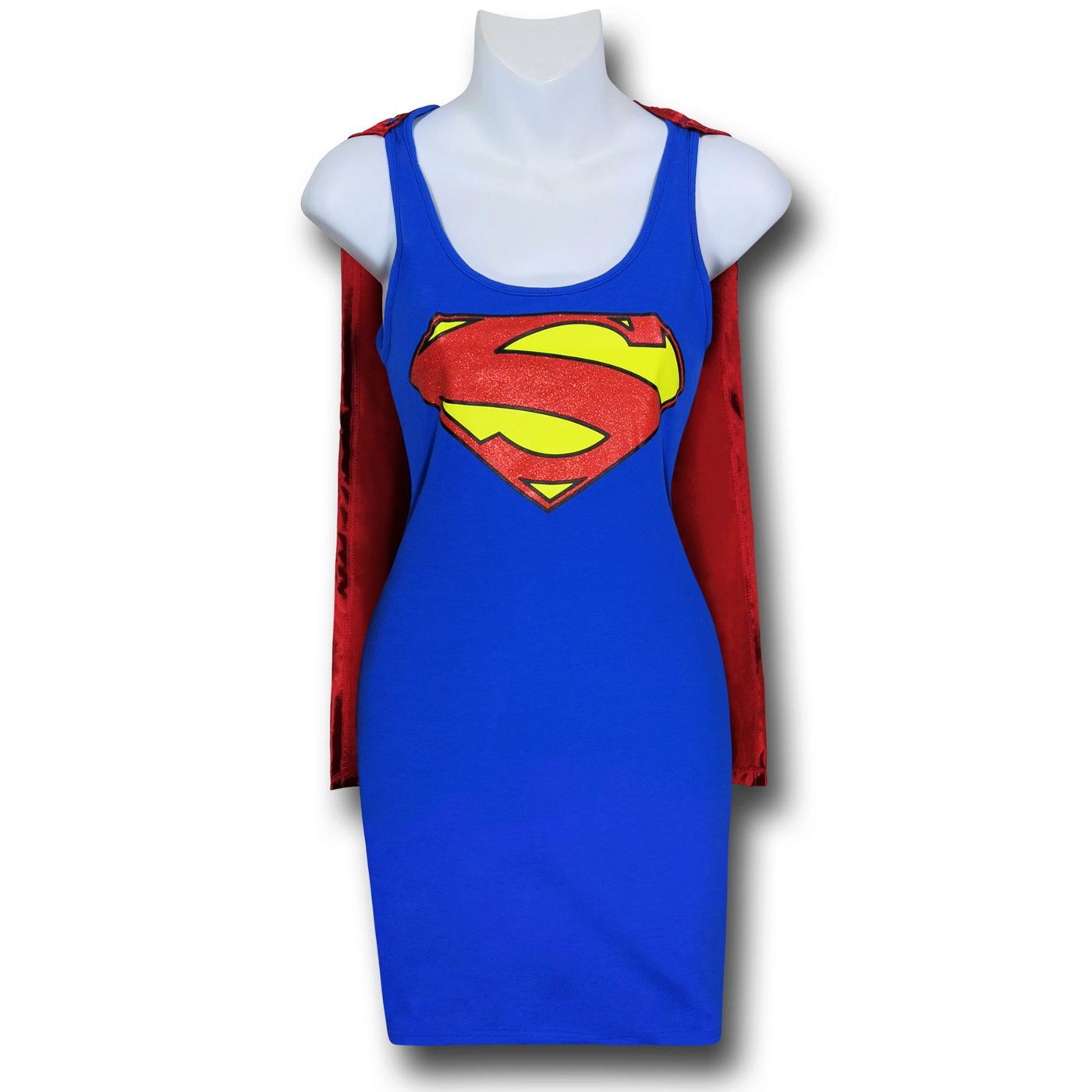 Supergirl New 52 Women's Caped Sleep Tank Dress, Blue