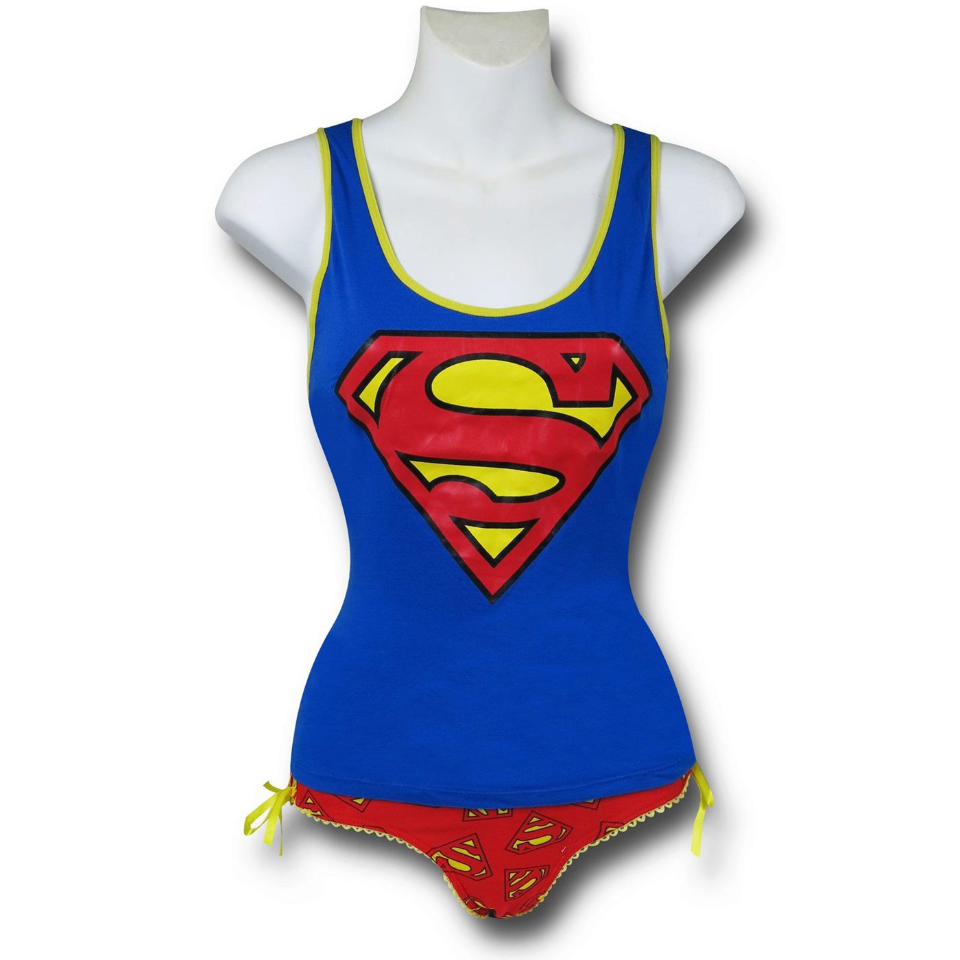 Superman Lace-Back Tank & Panty Set, Blue