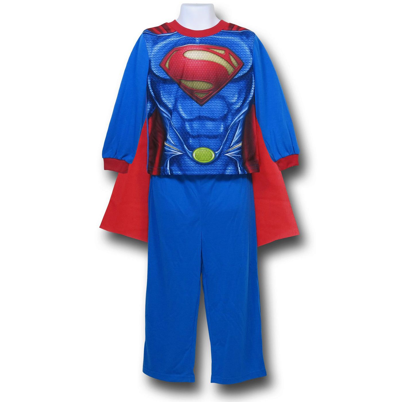 Superman Man Of Steel Muscle Costume Kids Pajamas, Blue