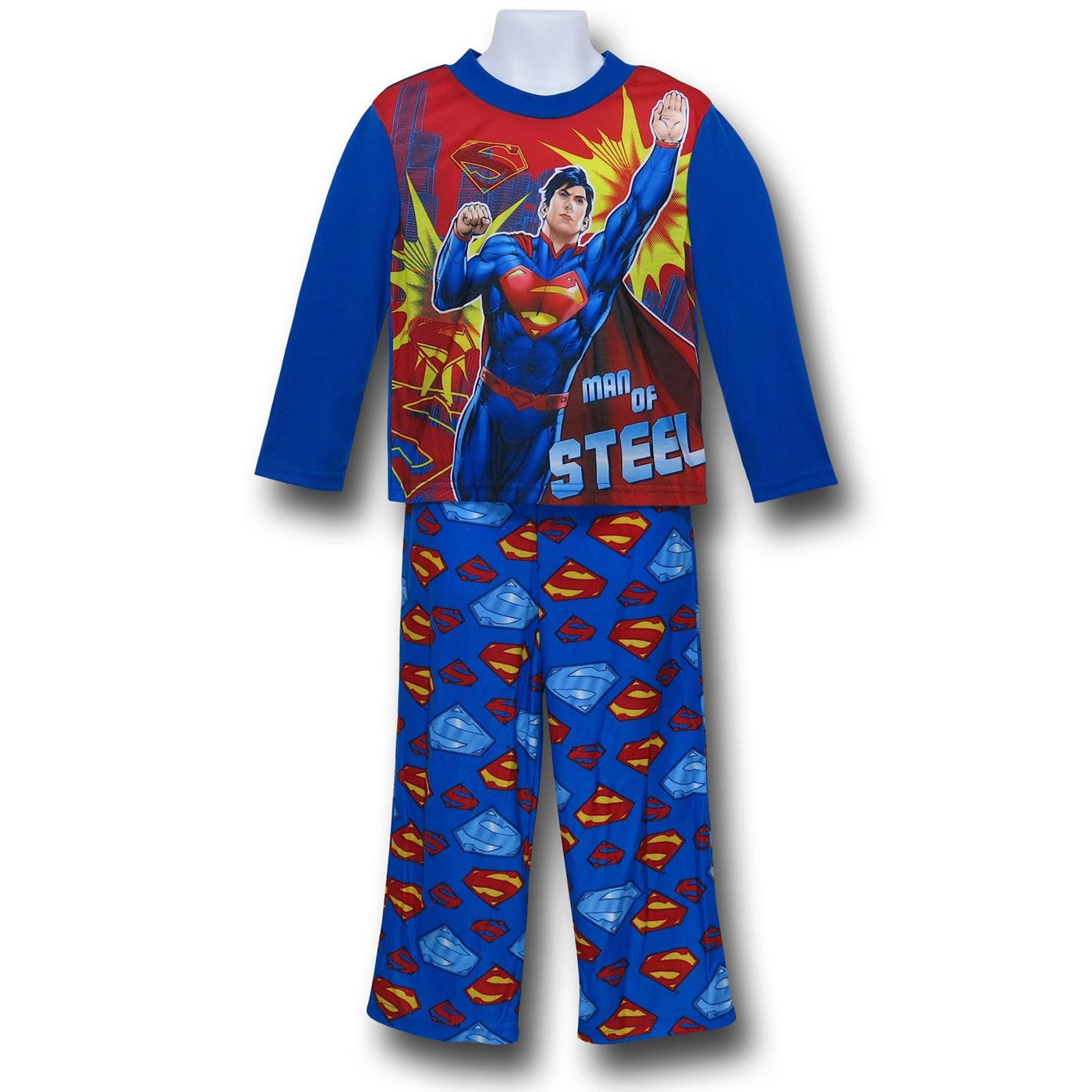 Superman Man of Steel Pullover Kids Pajamas, Blue