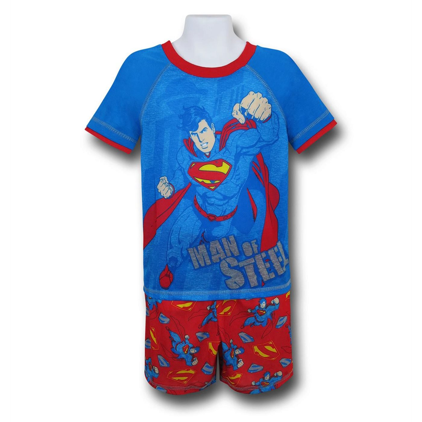 Superman Kids Symbols and Shorts Pajama Set, Red