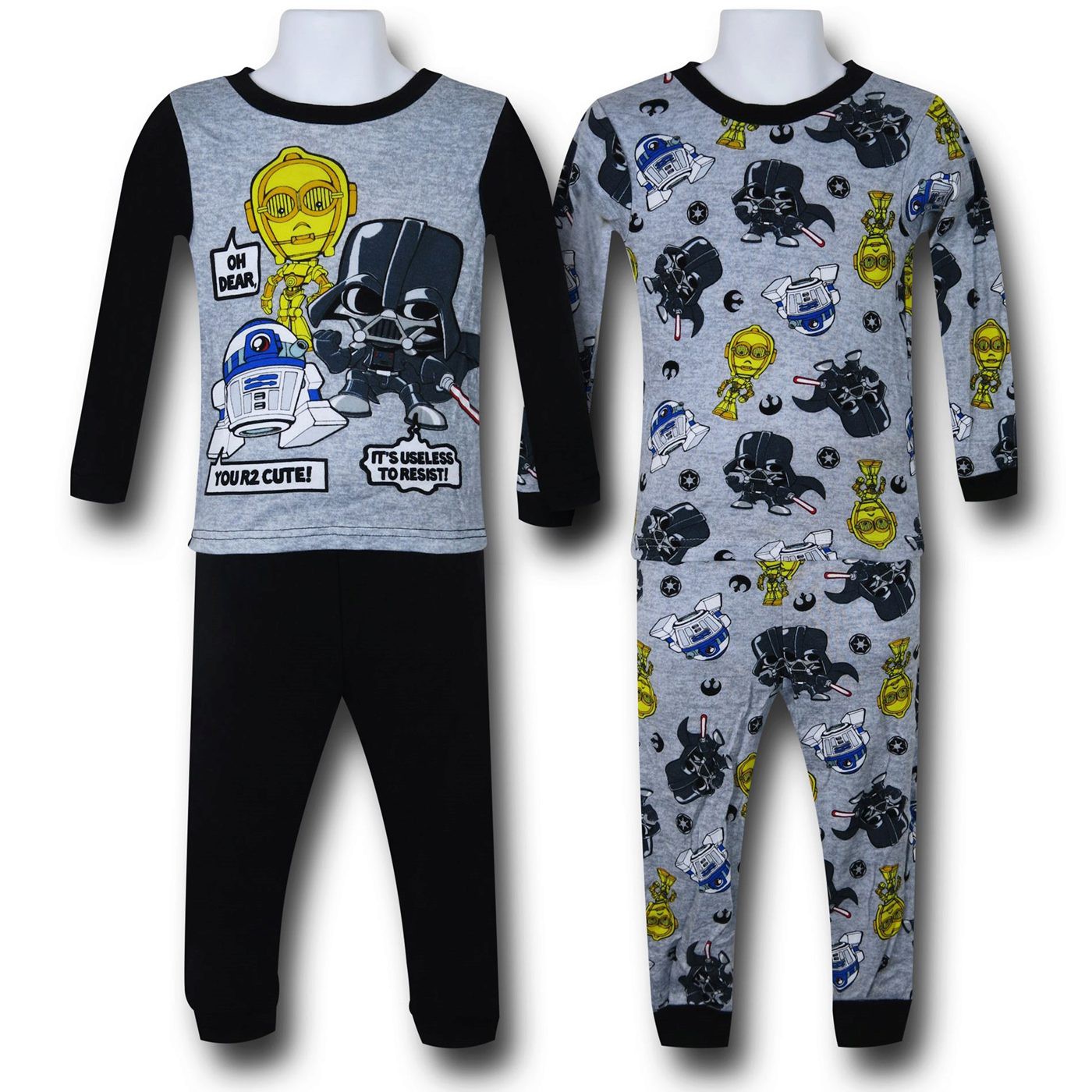 Star Wars Droids and Vader 2-Pack Toddler Pajama Set, Black