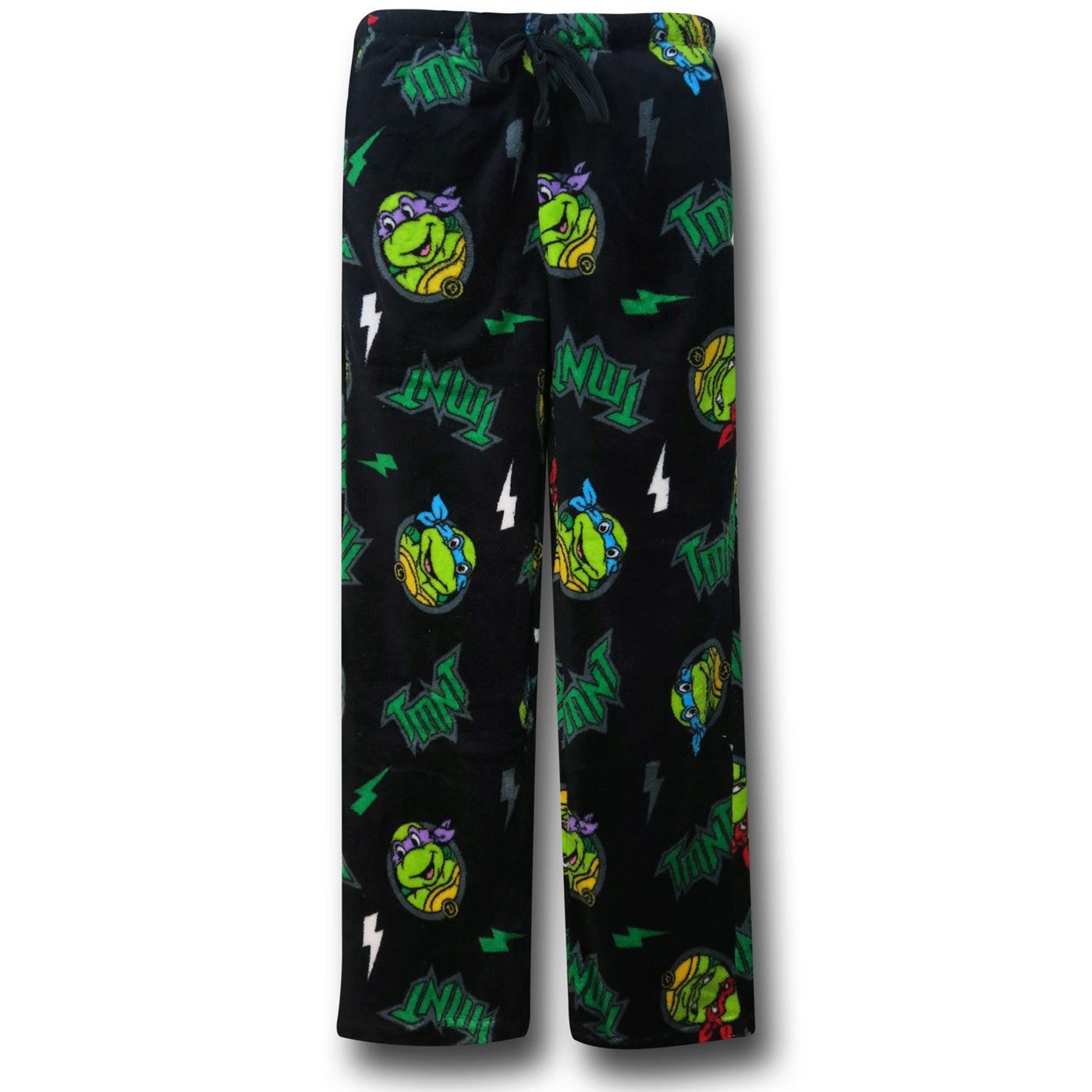 TMNT Head & Logo Men's Poly Fleece Sleep Pants, Black