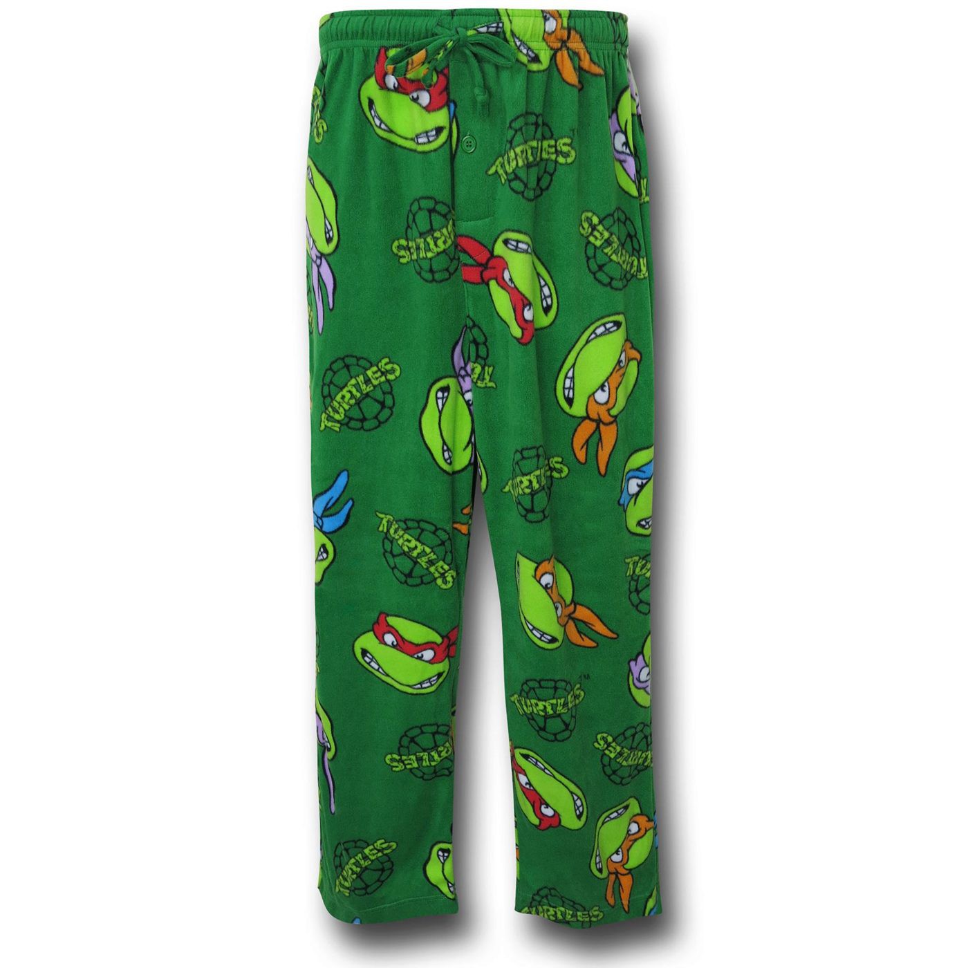 TMNT Logos and Faces Men's Sleep Pants, Green