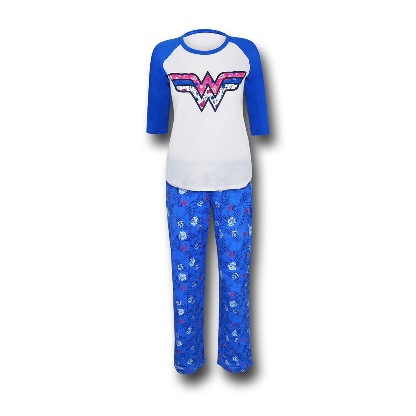 Wonder Woman Blue 2-Piece Women's Pajama Set, Blue