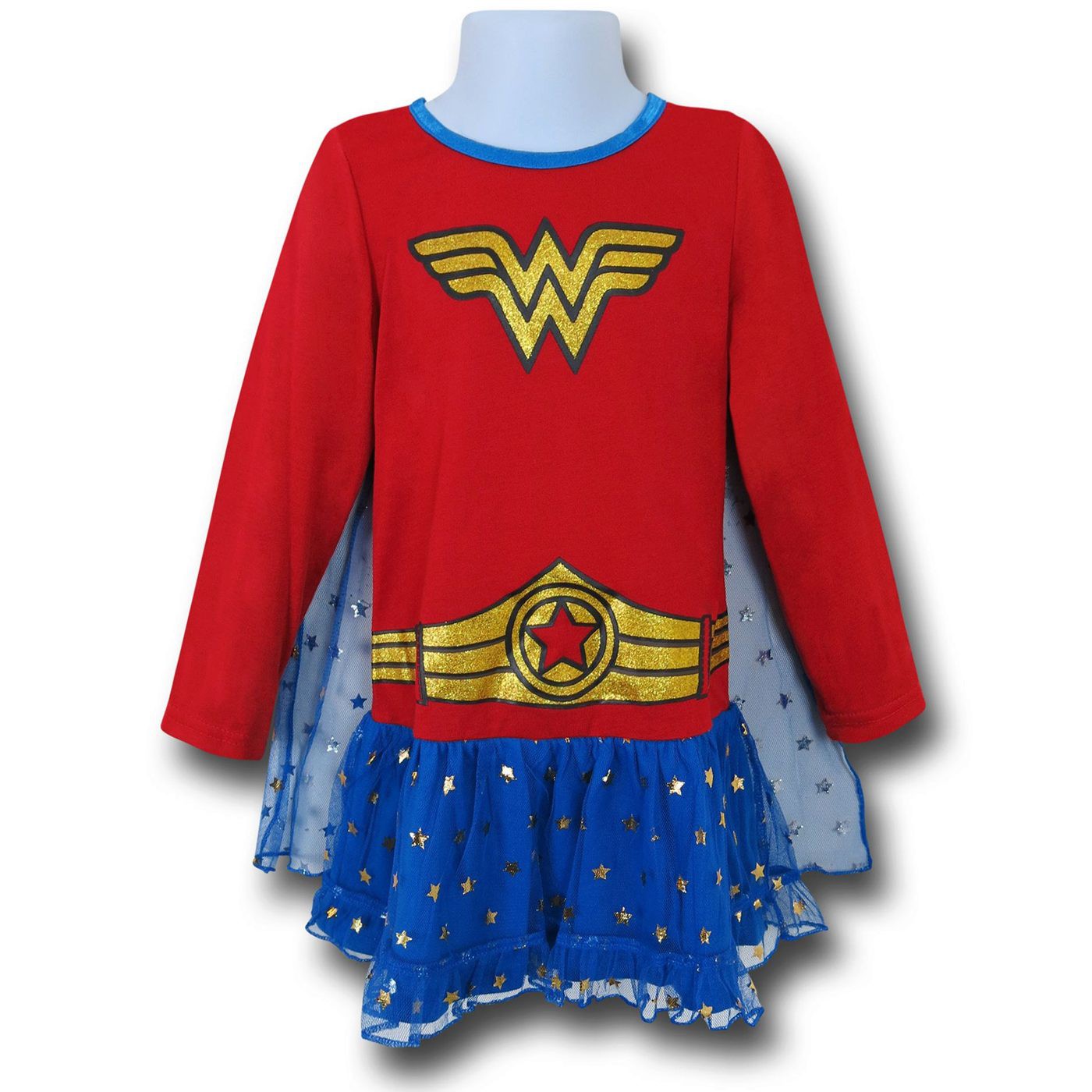 Wonder Woman Costume Kids Pajama Dress, Red