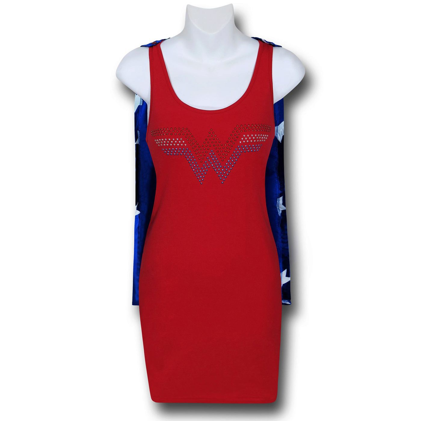 Wonder Woman Women's Caped Sleep Tank Dress, Red