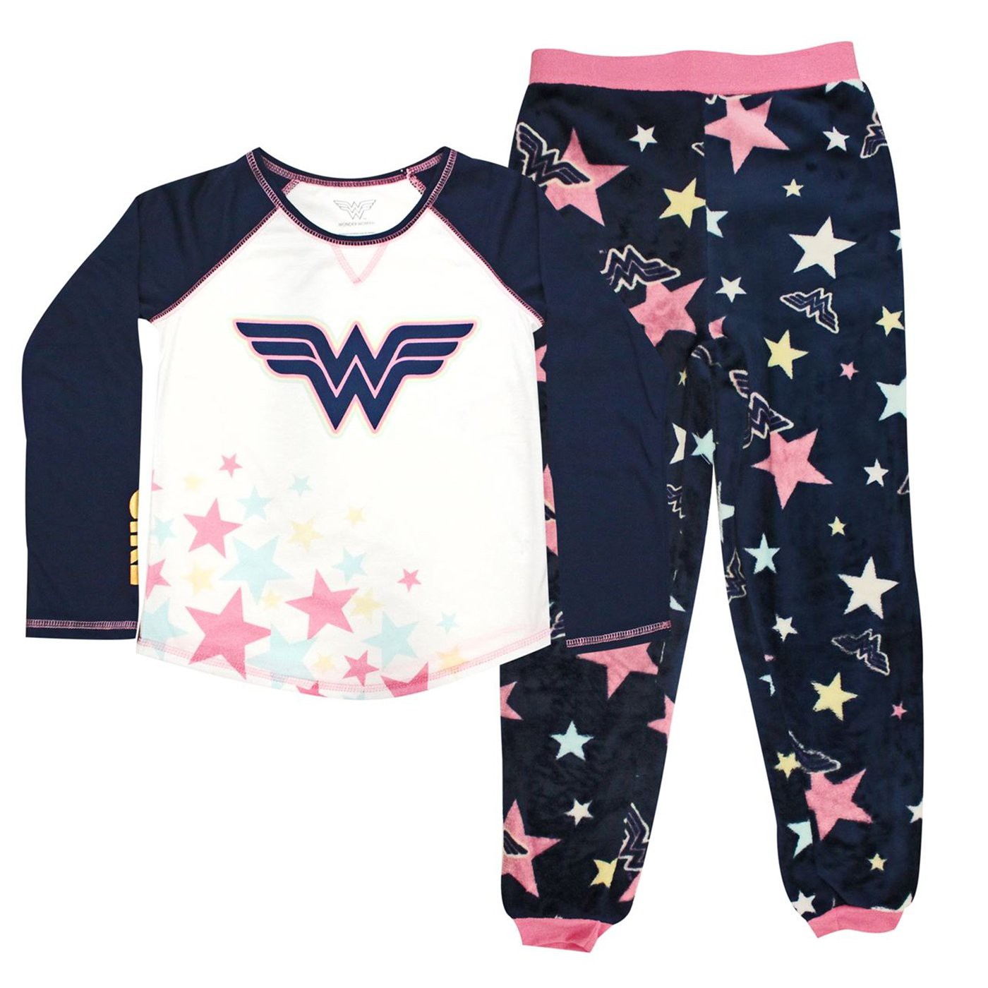 Wonder Woman Stars & Foil Girls Jogger Sleep Set, Blue