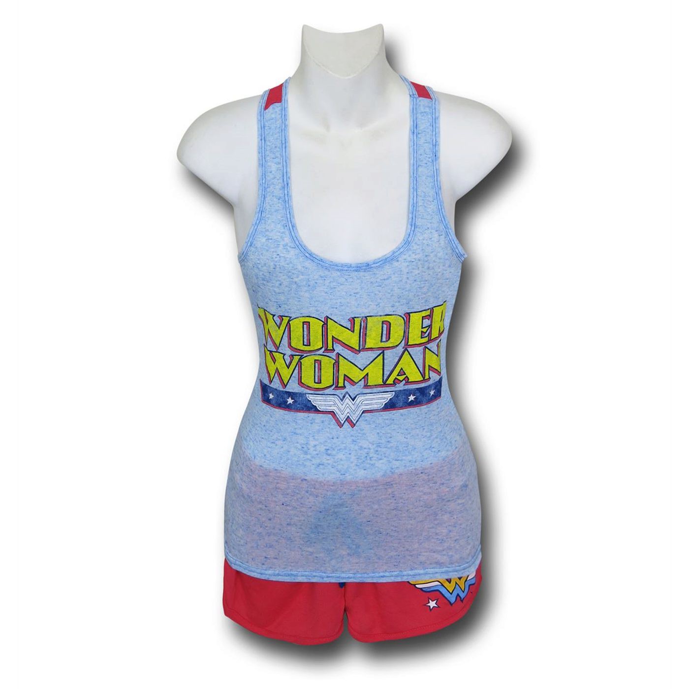 Wonder Woman Logo Women's Sleep Tank & Shorts Set, Grey