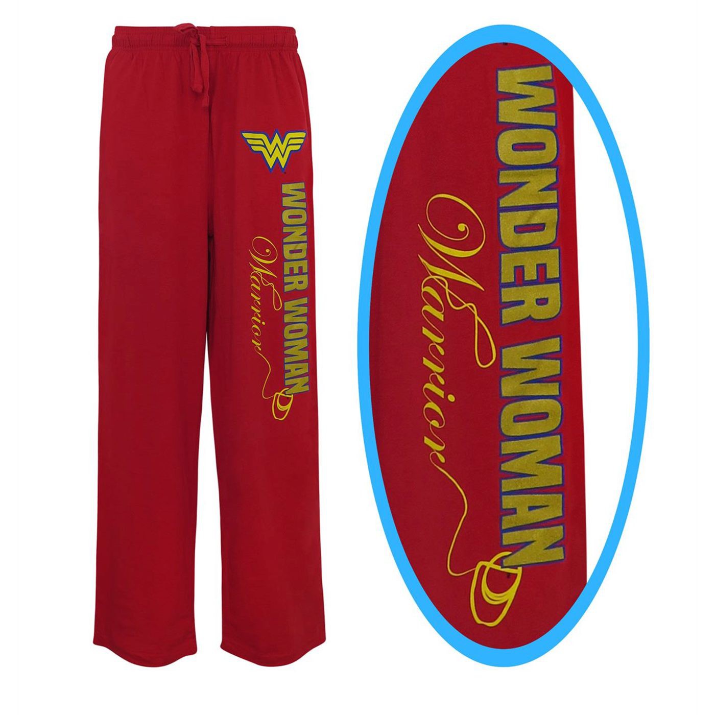 Wonder Woman Foil Logo Unisex Pajama Pants, Red