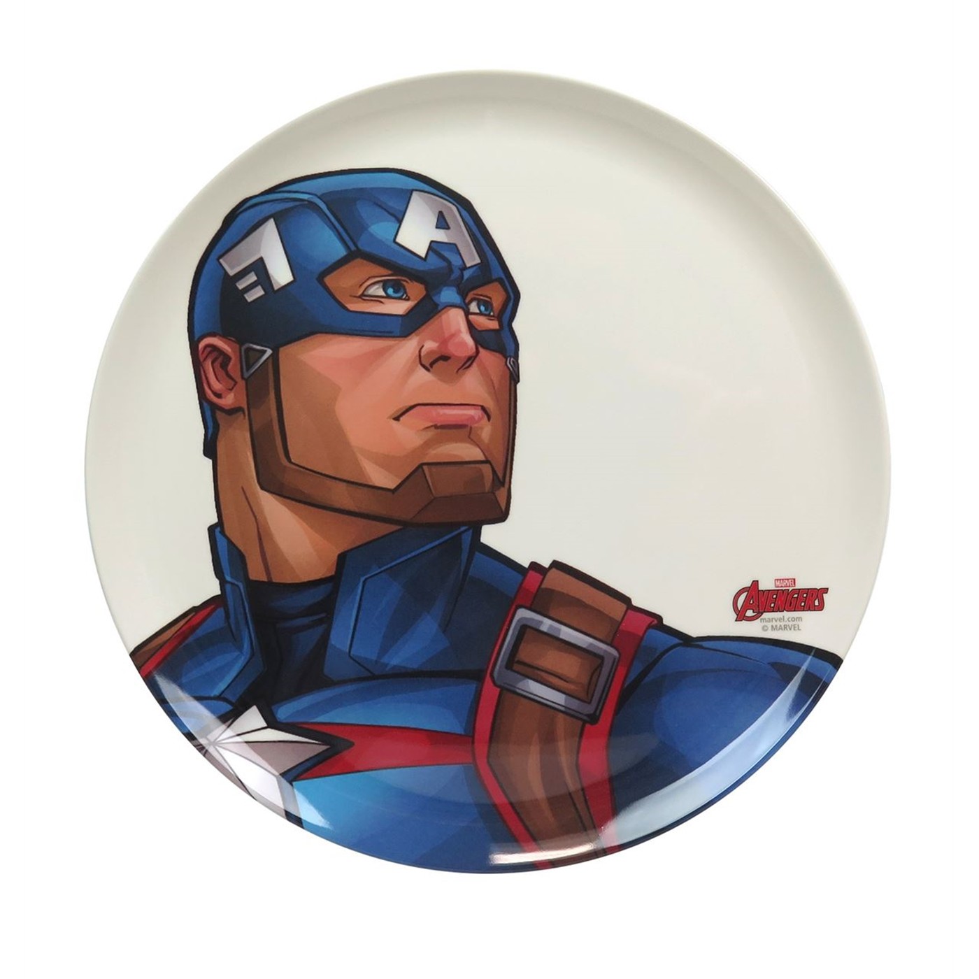 Captain America Pose 10-Inch Plastic Dinner Plate, White