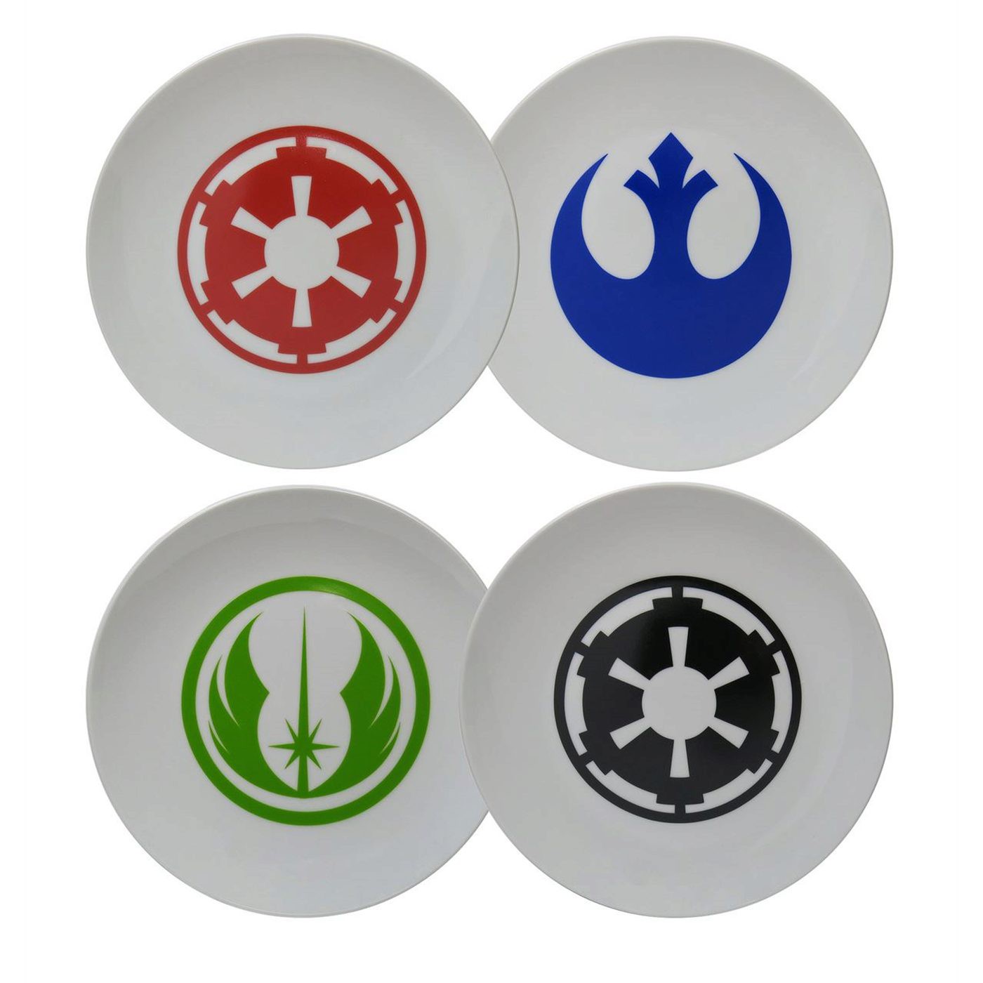 Star Wars Symbols Ceramic Plate 4-Pack, White