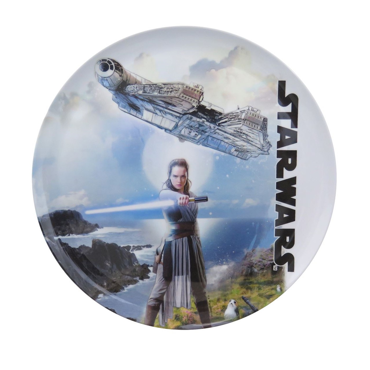 Star Wars Last Jedi 10-Inch Plastic Dinner Plate, White