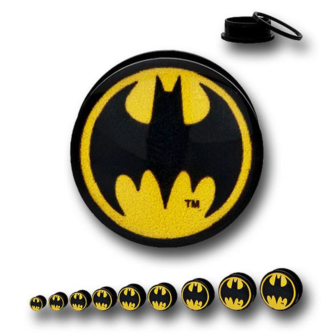 Batman Symbol Acrylic Screw Fit Plugs, Black