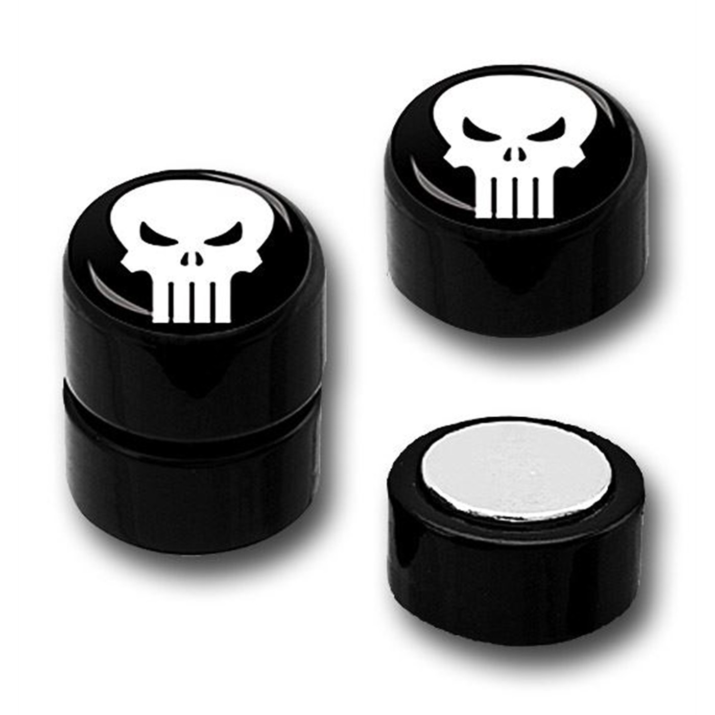 Punisher Skull Magnetic Fake Plugs, Black