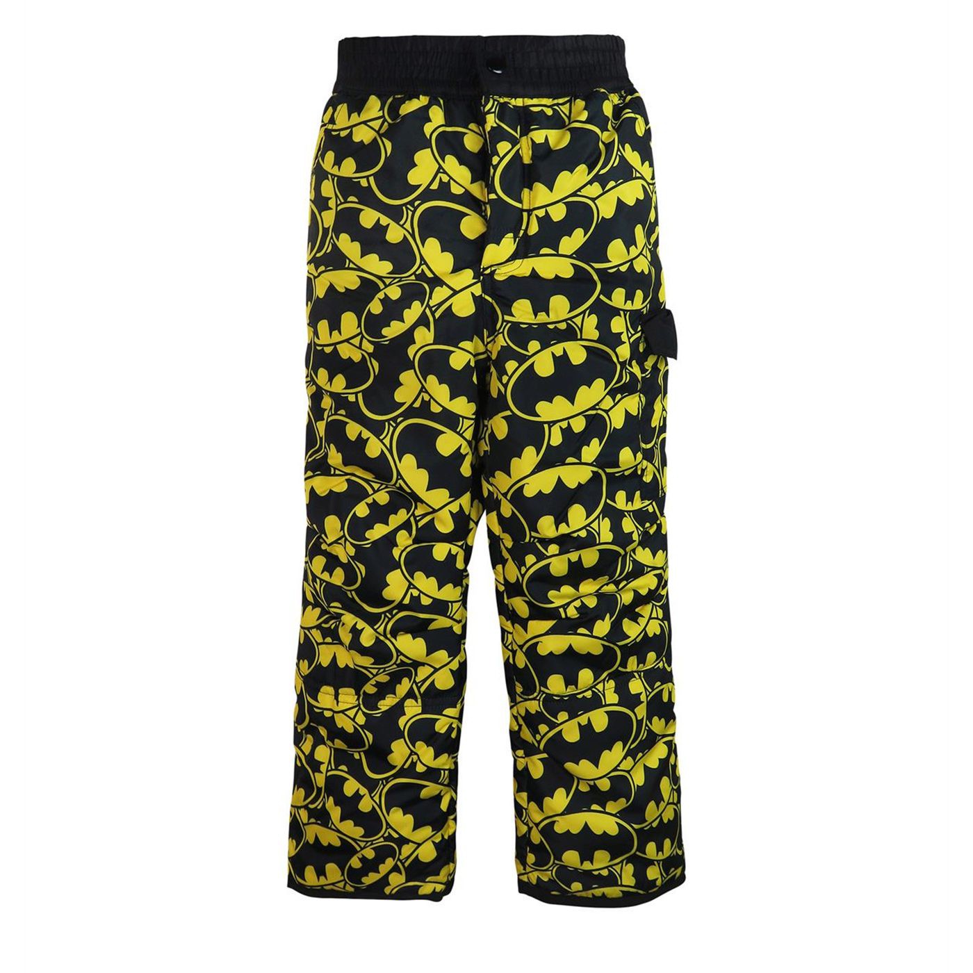 Batman All-Over Symbols Kids Snow Pants, Yellow