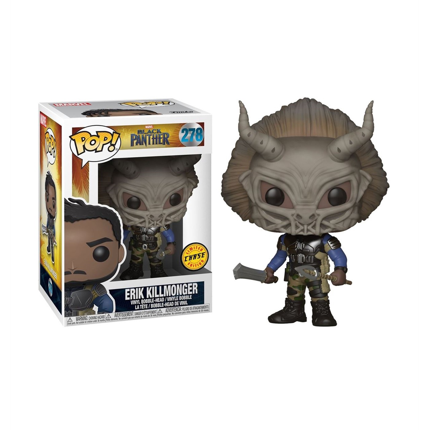 Black Panther Movie Killmonger Funko Chase Pop Bobble Head, Black