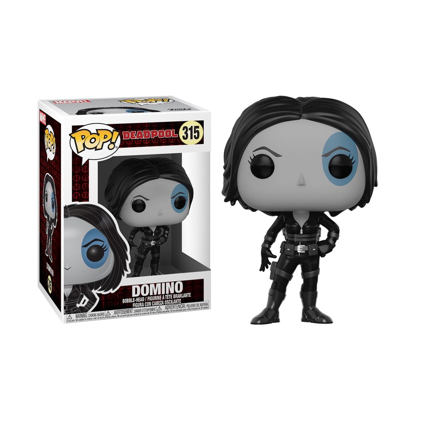 Deadpool Domino Funko Pop Bobble Head, Black