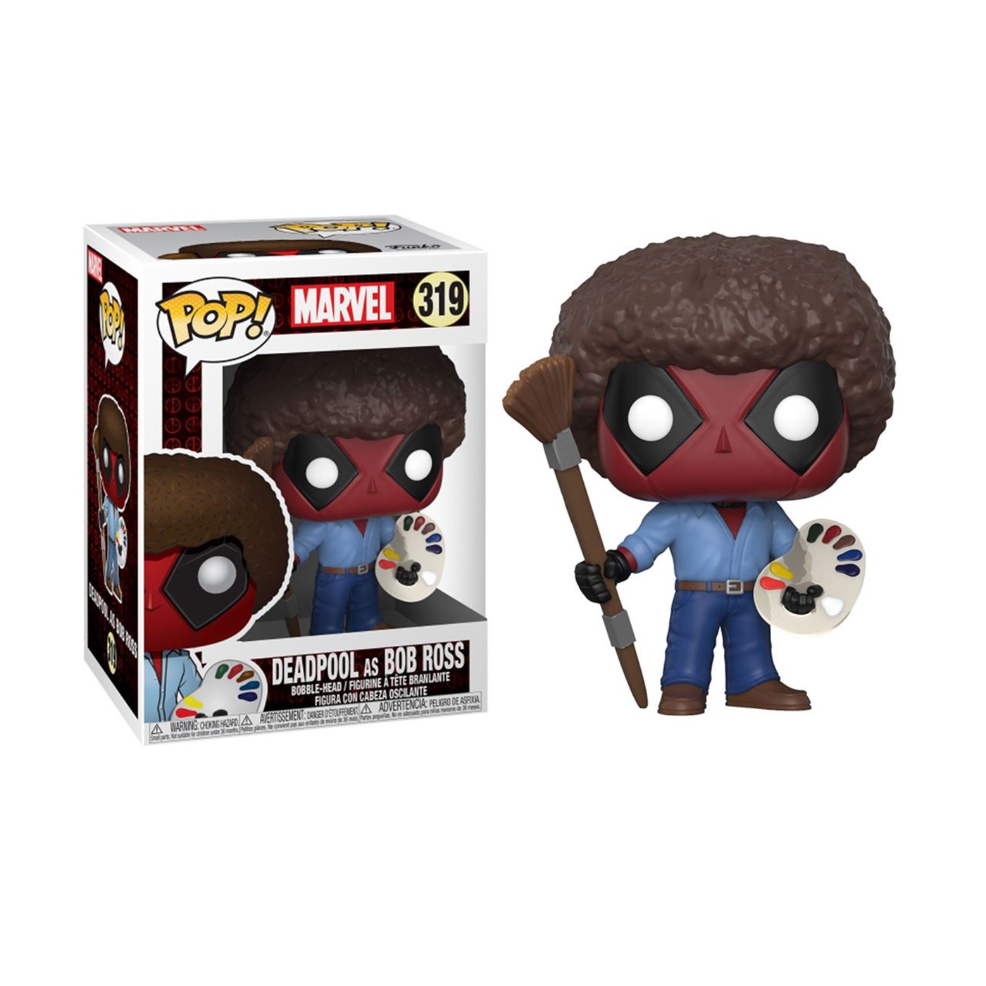 Deadpool Parody Bob Ross Funko Pop Vinyl Figure, Red
