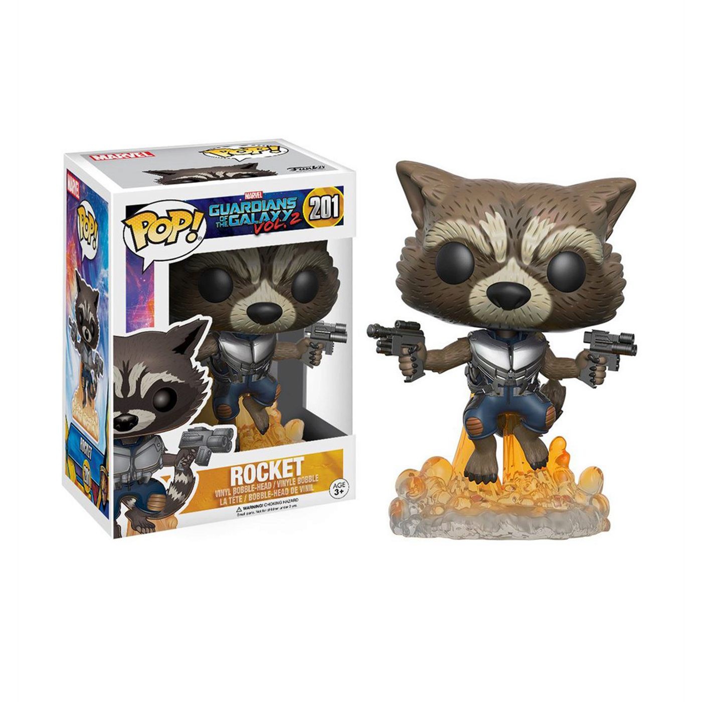 GOTG Vol. 2 Rocket Raccoon Funko Pop Bobble Head, Brown
