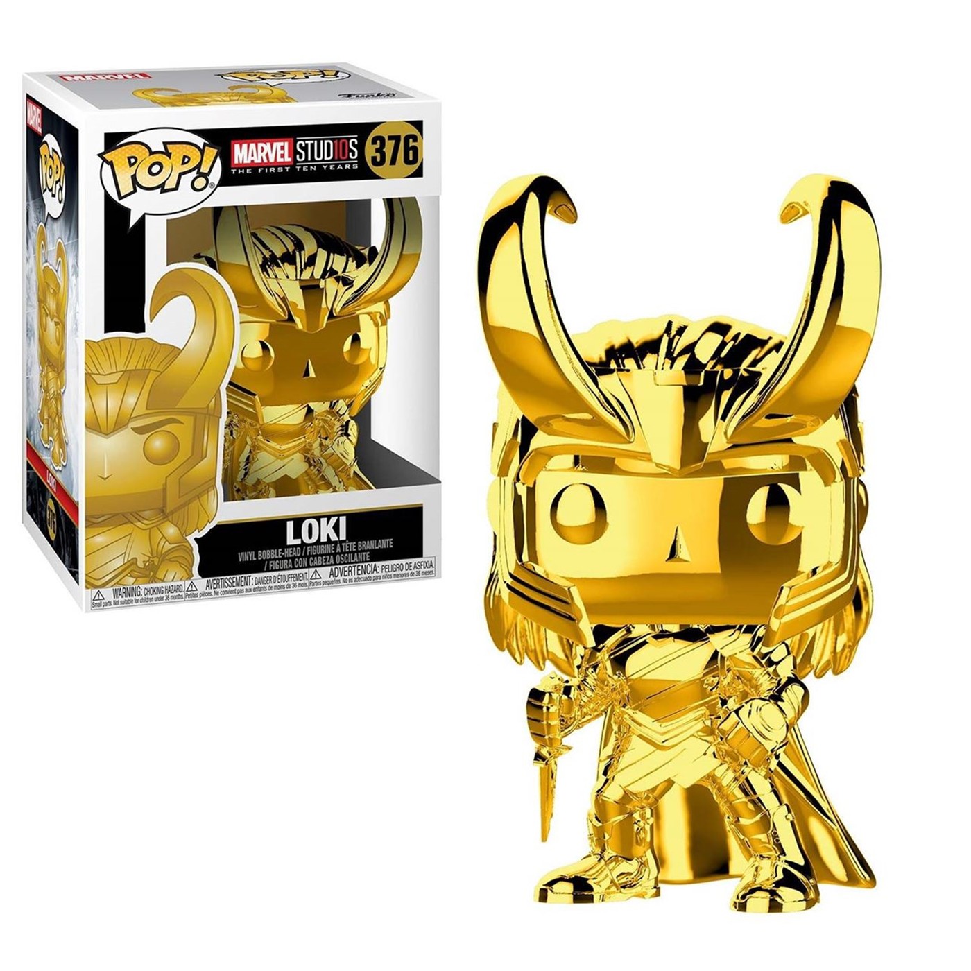 Marvel Studios 10th Anniv Loki Gold Chrome Funko Pop