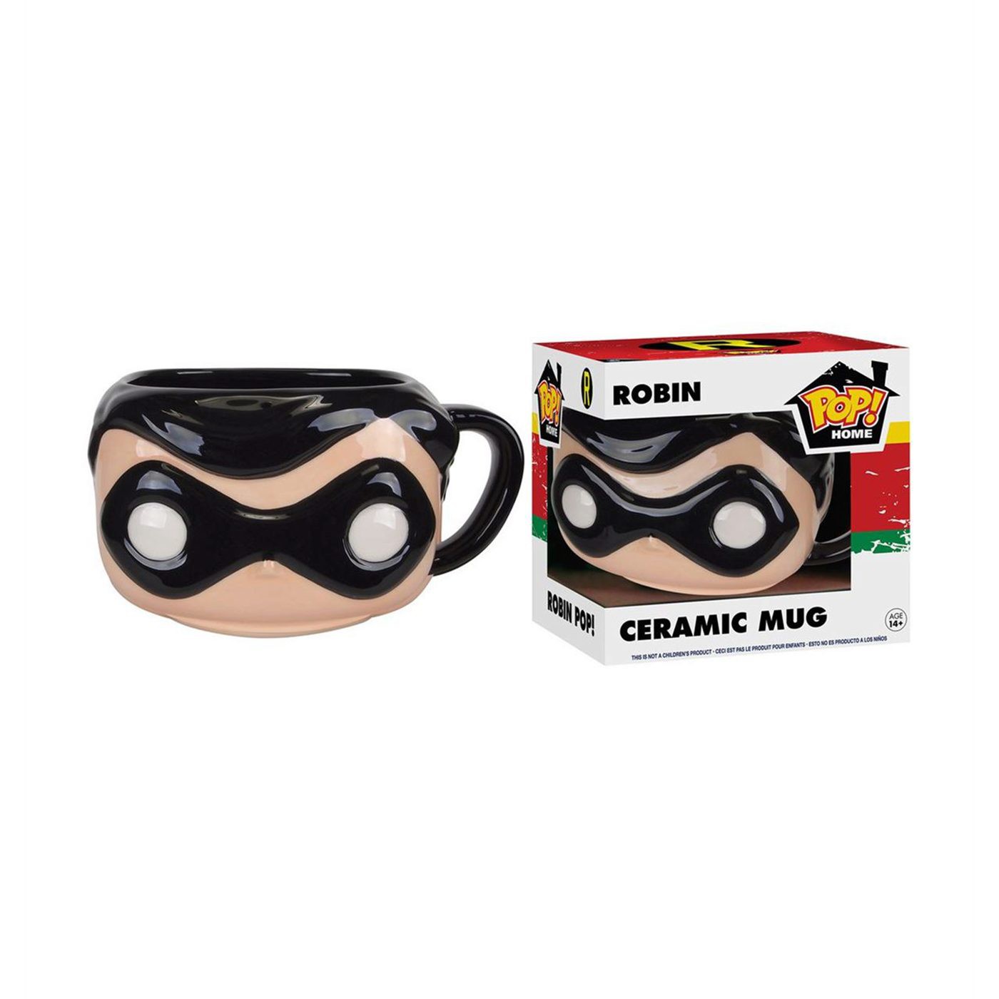 Robin Pop Home Ceramic 12oz Mug, Black