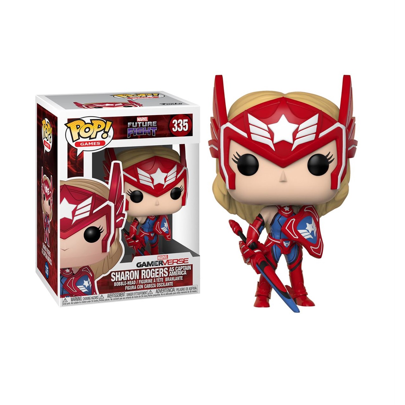 Future Fight Sharon Rogers Funko Pop Bobble Head, Red