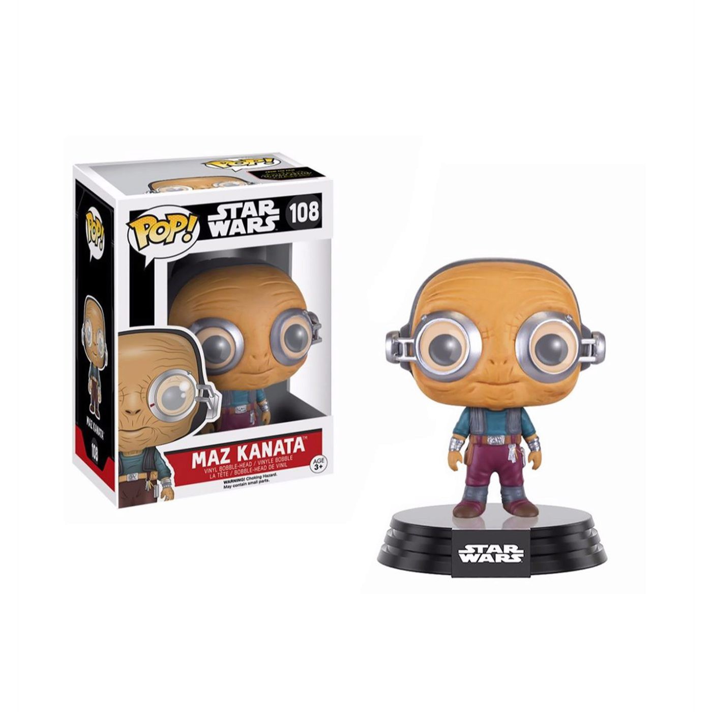 Star Wars Maz Kanata Funko Pop Vinyl Bobble Head, Brown