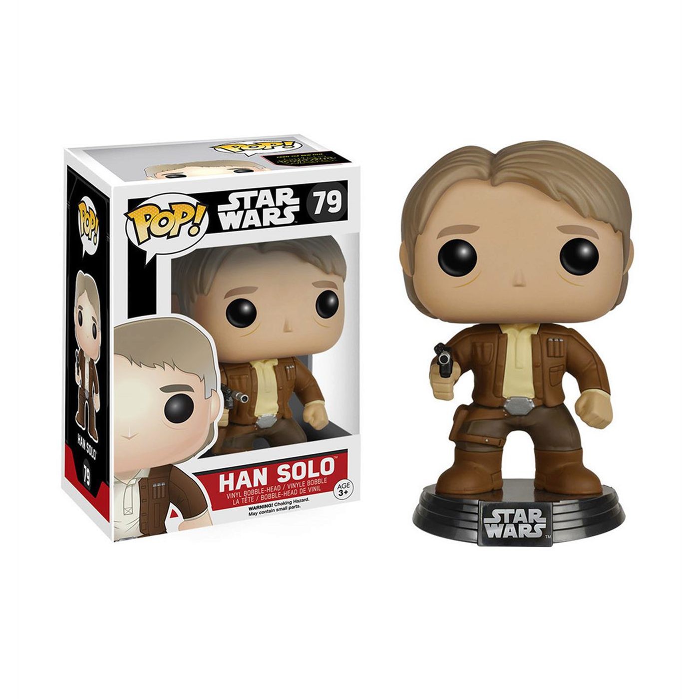 Star Wars The Force Awakens Han Solo Pop Bobblehead, Brown