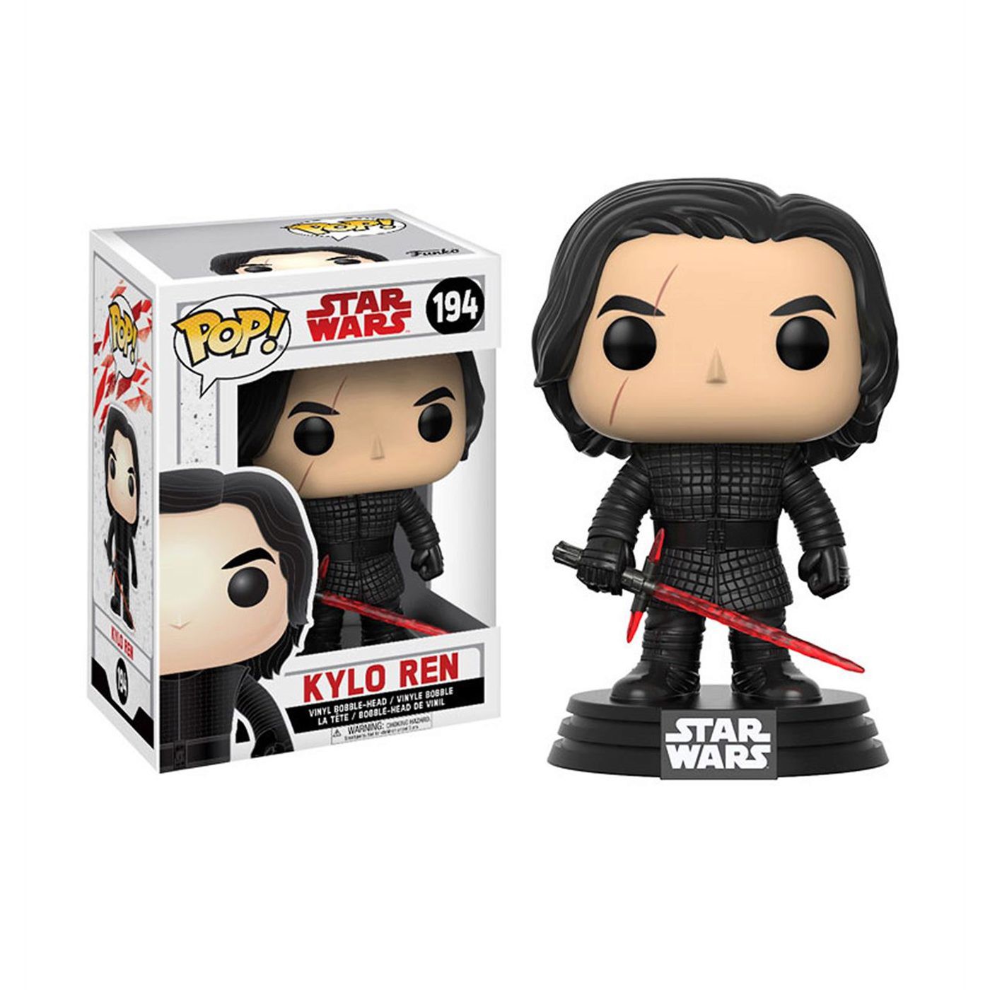 Star Wars Last Jedi Kylo Ren Funko Pop Bobble Head, Black