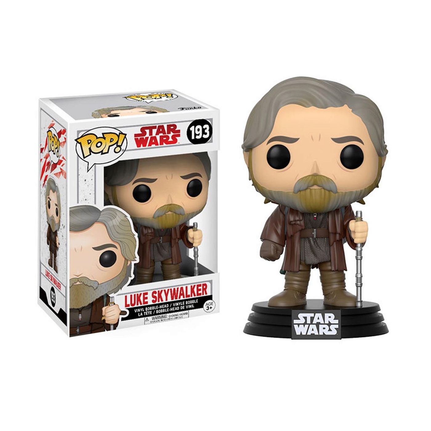 Star Wars Last Jedi Luke Skywalker Funko Pop Bobble Head, Brown
