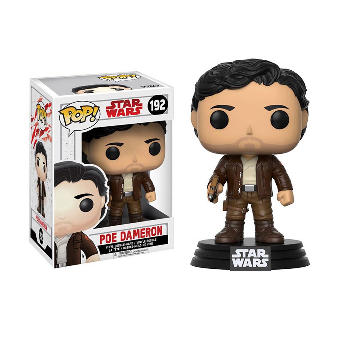 Star Wars Last Jedi Poe Dameron Funko Pop Bobble Head, Brown