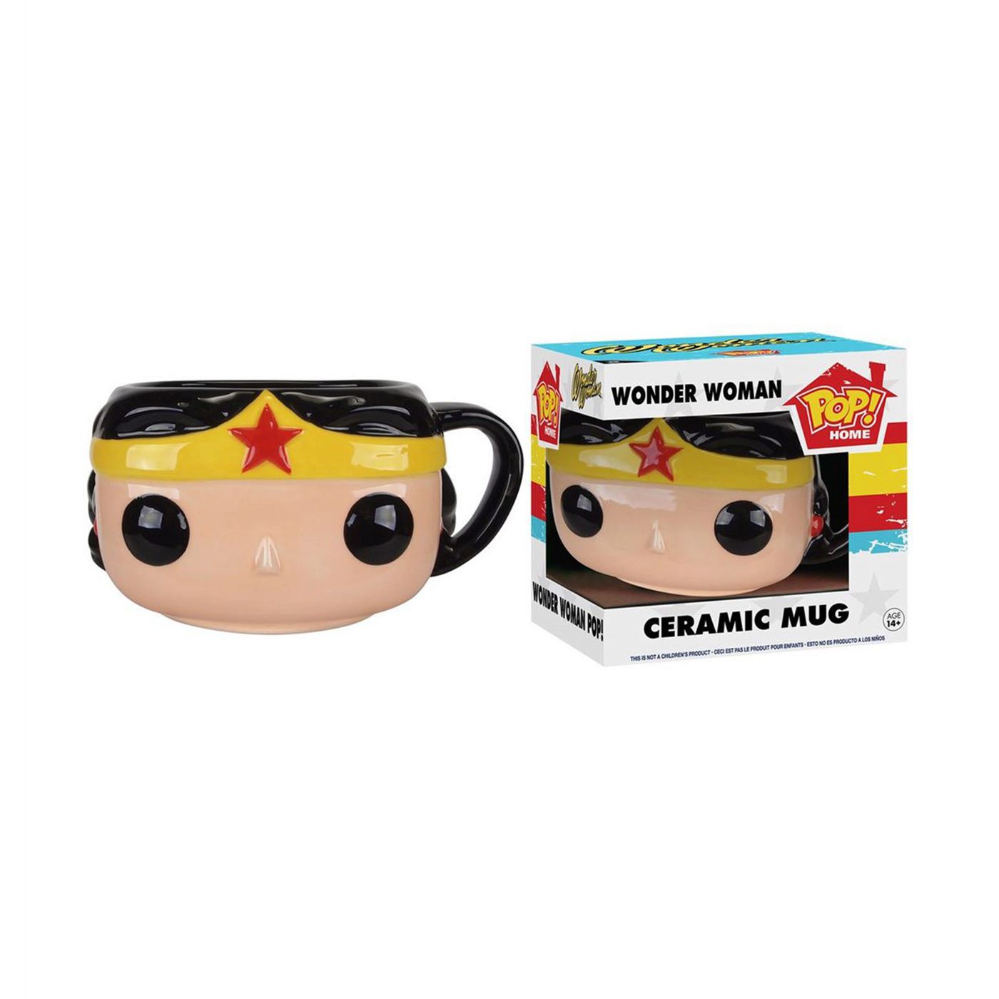 Wonder Woman Pop Home Ceramic 12oz Mug, Red
