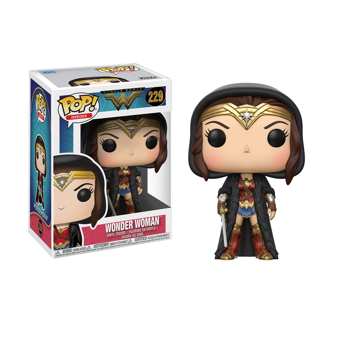 Wonder Woman S2 in Cloak Funko Pop Vinyl Figure, Black