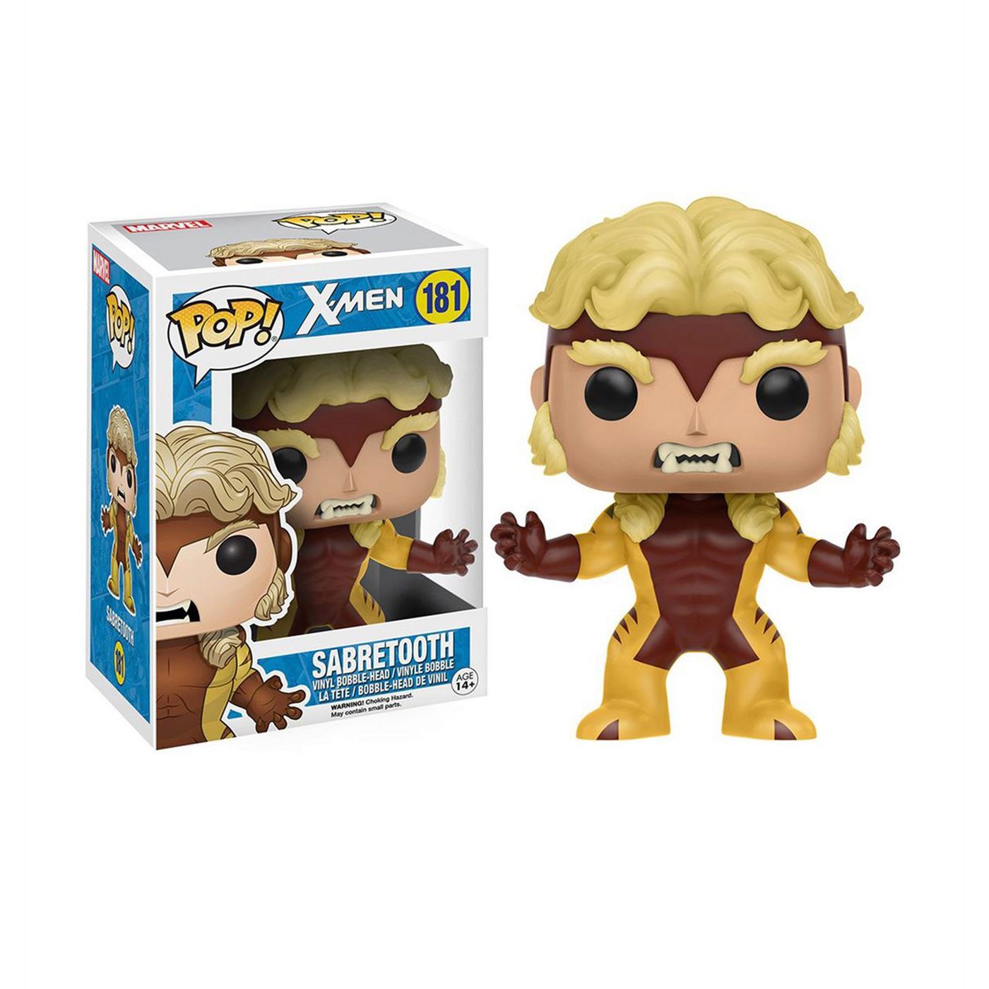 X-Men Sabertooth Funko Pop Bobble Head, Yellow