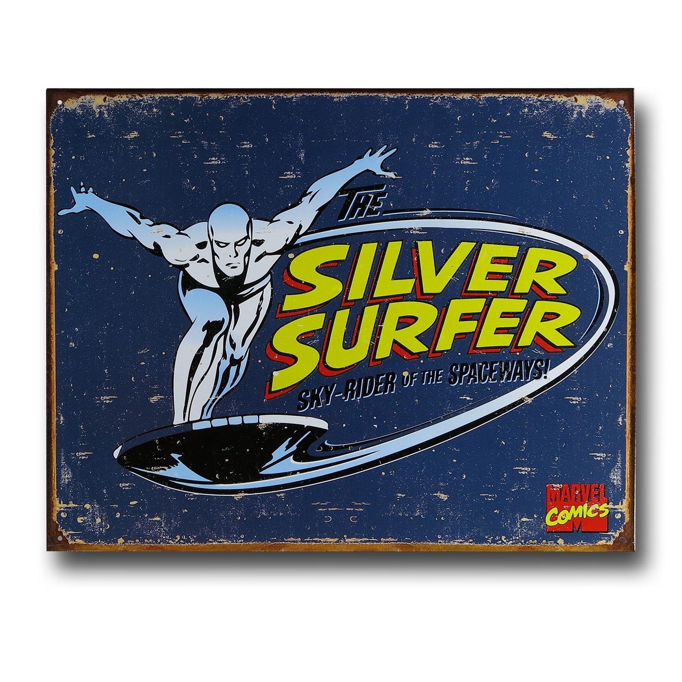 Silver Surfer Tin Poster Sign, Blue
