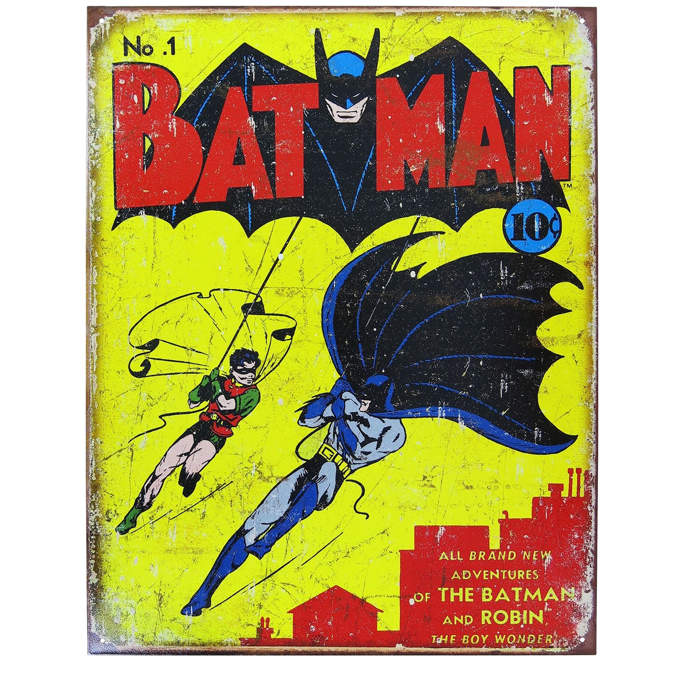 Batman Classic Cover #1 Tin Sign, Yellow