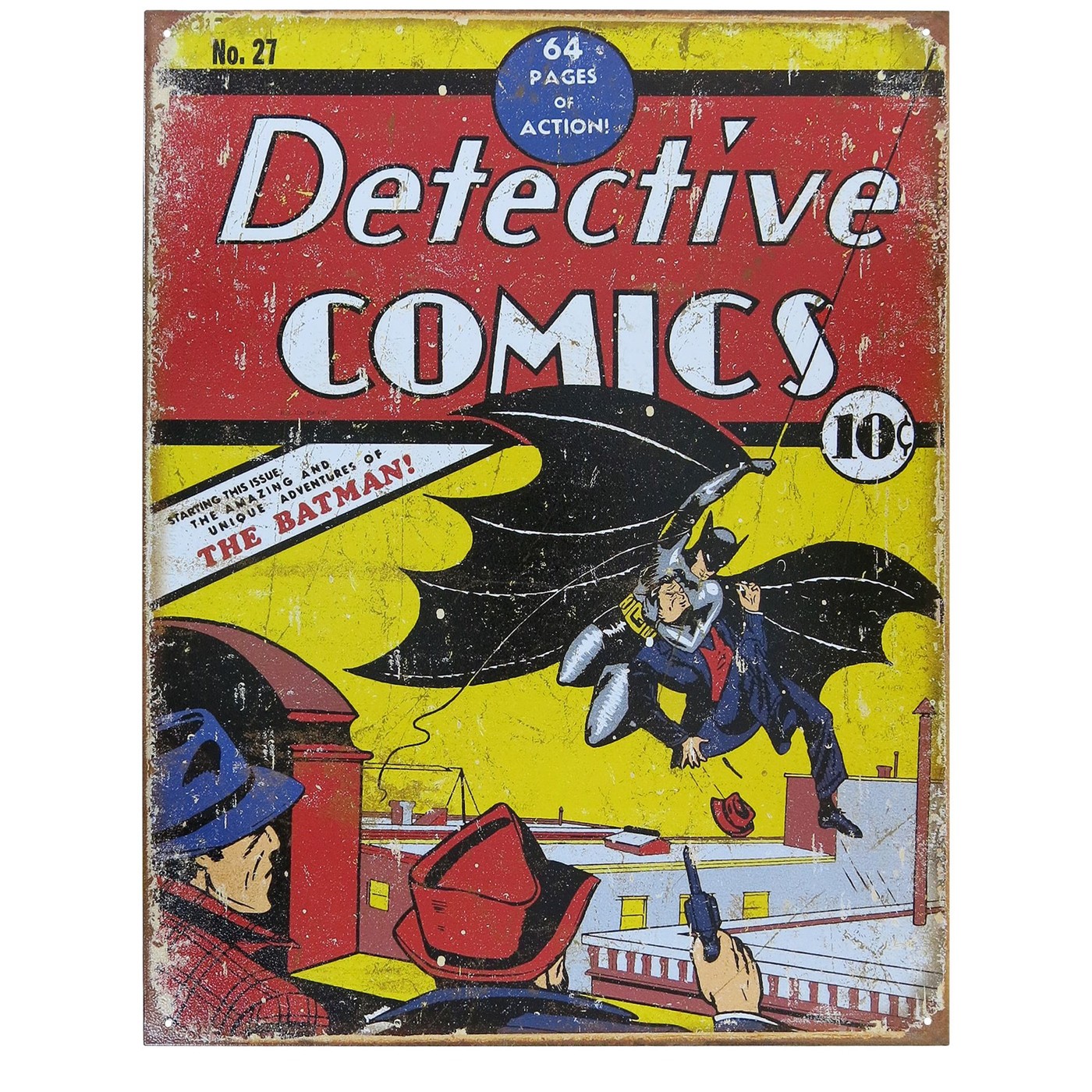 Batman Detective Comics #27 Tin Sign, Yellow