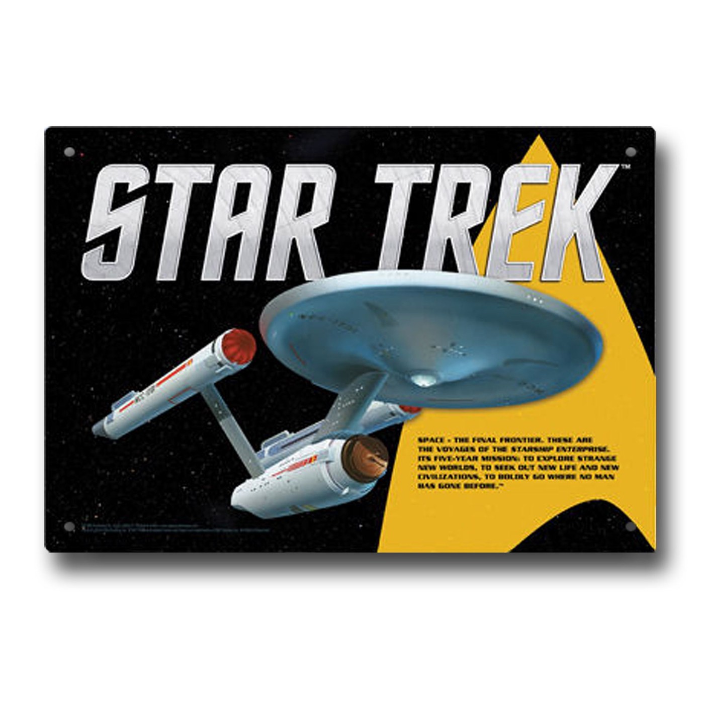 Star Trek Enterprise Tin Sign, Black