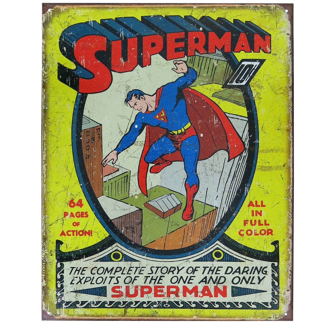 Superman Classic Cover #1 Tin Sign, Yellow