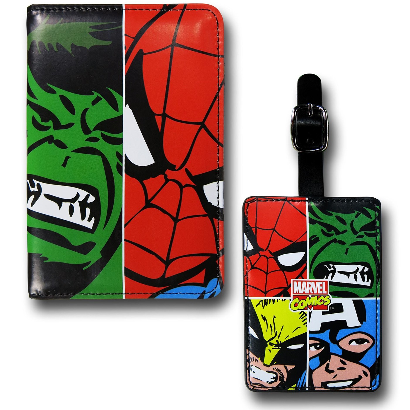 Marvel Face-Off Passport Cover & Luggage Tag, Black