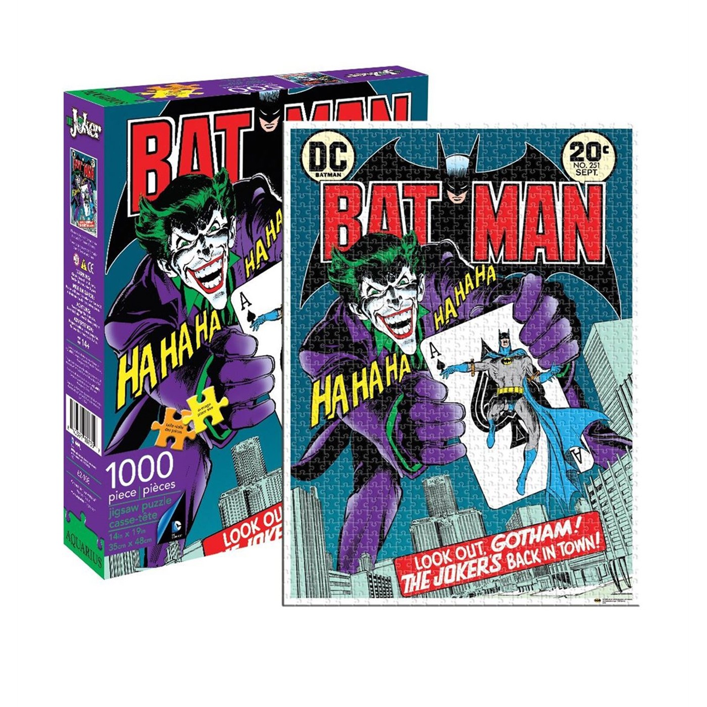 Batman & The Joker Comic Cover 1000pc Puzzle, Purple